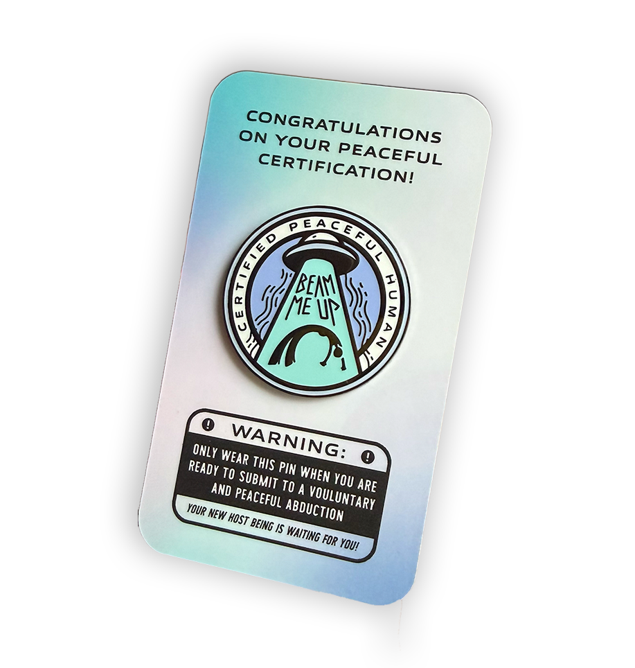 Certified Peaceful Human pin